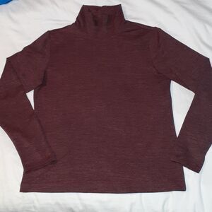 Lucy Mock Neck Pink Space Dye Long Sleeve‎ Shirt L